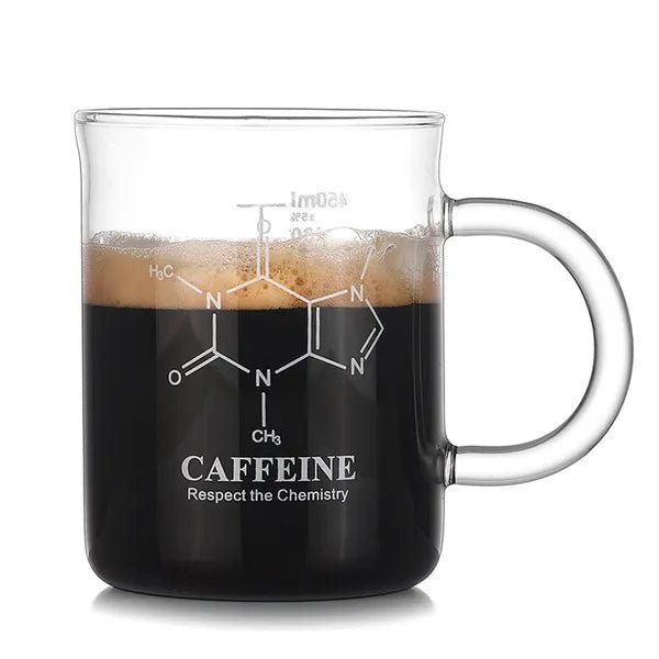 High Borosilicate Glass Coffee Sharing Cup with Transparent Tape, Scale Identification - Davere Goods