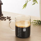 High Borosilicate Glass Coffee Sharing Cup with Transparent Tape, Scale Identification - Davere Goods