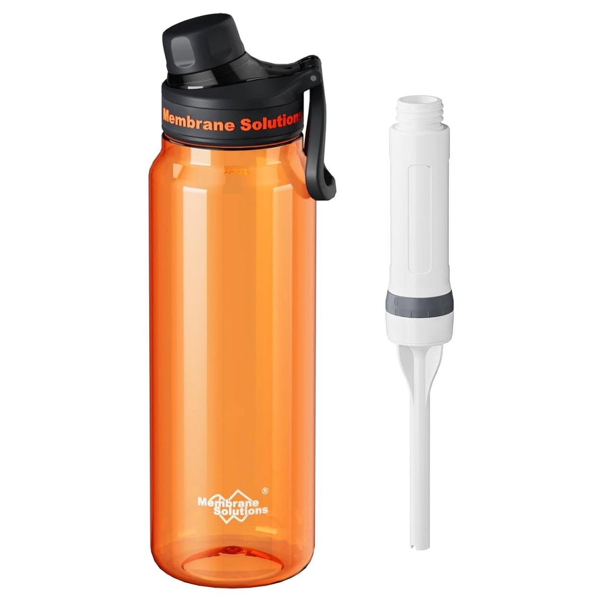 1060mL Water Filter Bottle, 4Stage F Daily Hydration Travel, Orange Translucent - Davere GoodsW14013565