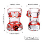 Black Muscle Men's & Red Skull Bikini Halloween Wine Glasses Set - Davere Goods