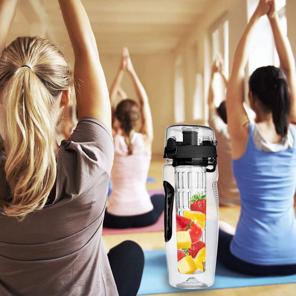 Leakproof 32oz BPA Free Water Bottle with Fruit Infuser, Sports Bottle for Juicy Hydration - Davere GoodsStyle D