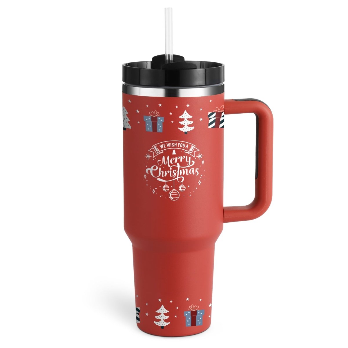 40oz Stainless Steel Mug: Premium Insulated Coffee Cup for Ultimate Beverage Enjoyment - My StoreChristmas Red B