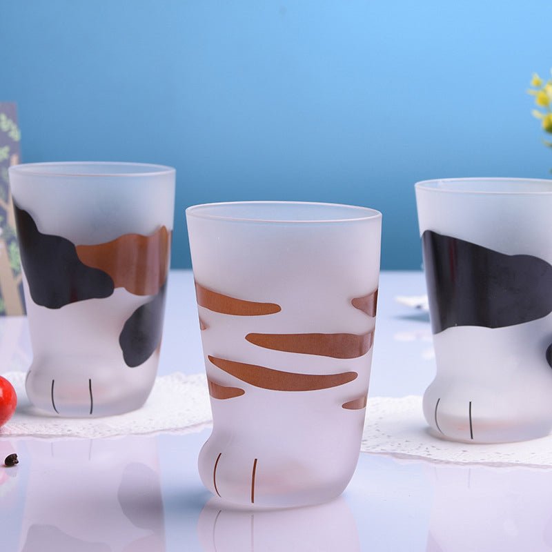Adorable Cat & Tiger Paws Glass Cup Set - Unique Milk Coffee Mug Combo - Davere Goods