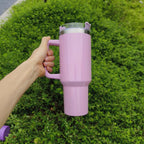 Fashionable Stainless Steel Tumbler with Large Capacity and Double-layer Vacuum Insulation - Davere GoodsPurple