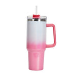 Fashionable Stainless Steel Tumbler with Large Capacity and Double-layer Vacuum Insulation - Davere GoodsWhite Pink
