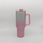 Fashionable Stainless Steel Tumbler with Large Capacity and Double-layer Vacuum Insulation - DavereGoods Gradient Pink