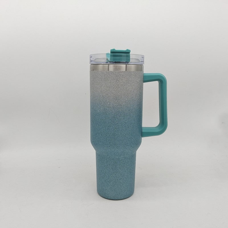 Fashionable Stainless Steel Tumbler with Large Capacity and Double-layer Vacuum Insulation - DavereGoods Gradient Green