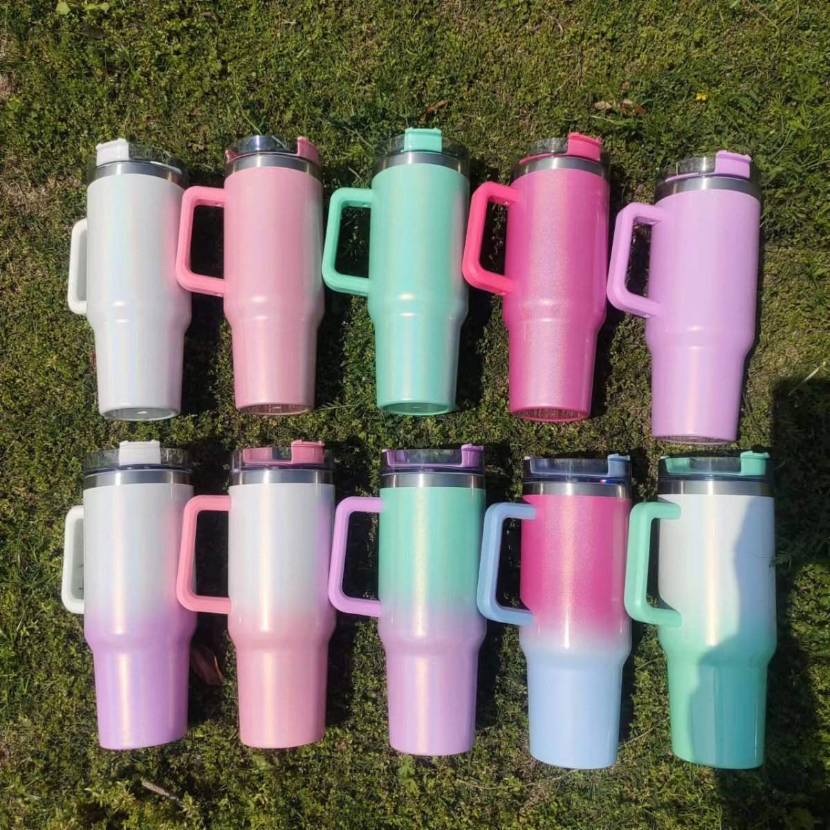 Fashionable Stainless Steel Tumbler with Large Capacity and Double-layer Vacuum Insulation - DavereGoodsBlue Purple