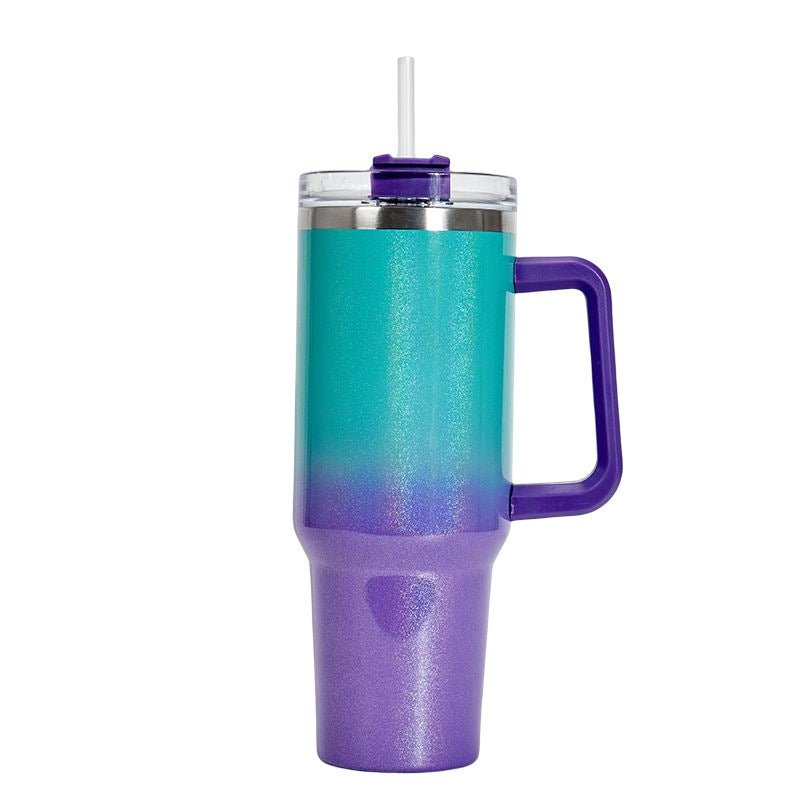 Fashionable Stainless Steel Tumbler with Large Capacity and Double-layer Vacuum Insulation - DavereGoodsBlue Purple