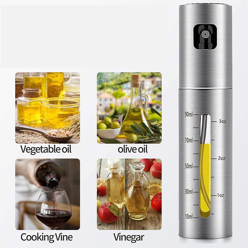 Oil Injector Bottle with 100ml Capacity, Stainless Steel Visual Scale, Easy One-Handed Operation - Davere Goods