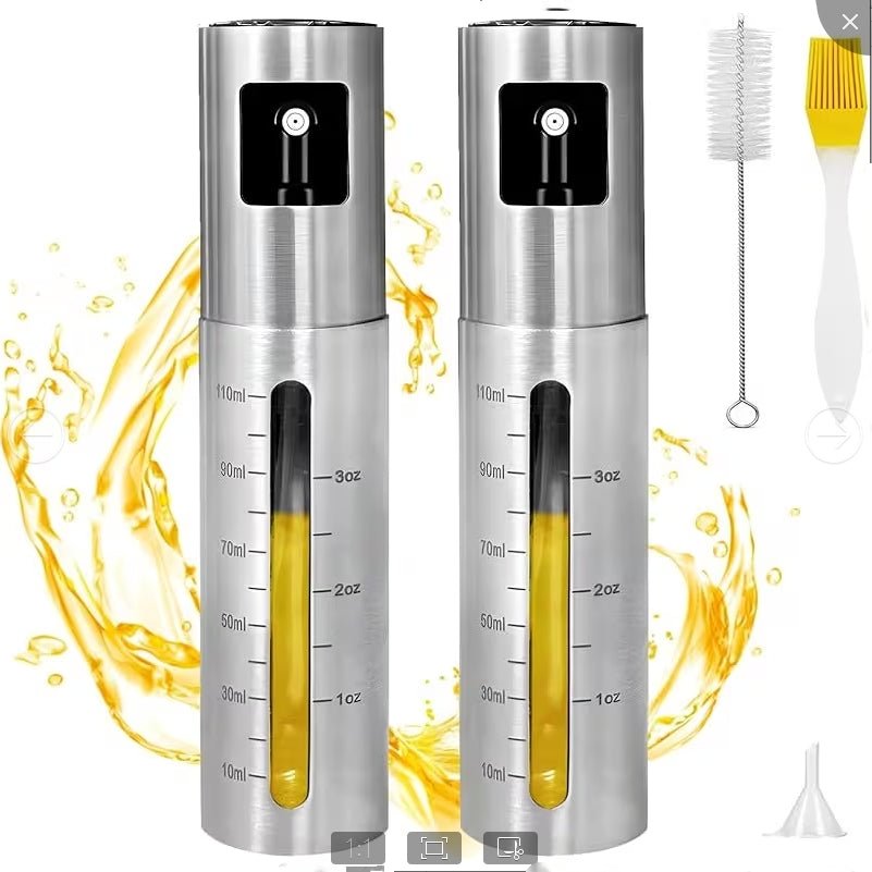 Oil Injector Bottle with 100ml Capacity, Stainless Steel Visual Scale,Easy One-Handed Operation DavereGoodsVisual Scale 100ml