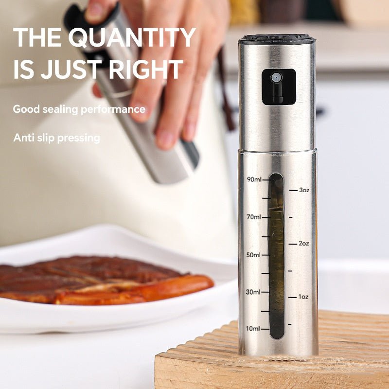 Oil Injector Bottle with 100ml Capacity, Stainless Steel Visual Scale,Easy One-Handed Operation DavereGoodsVisual Scale 100ml